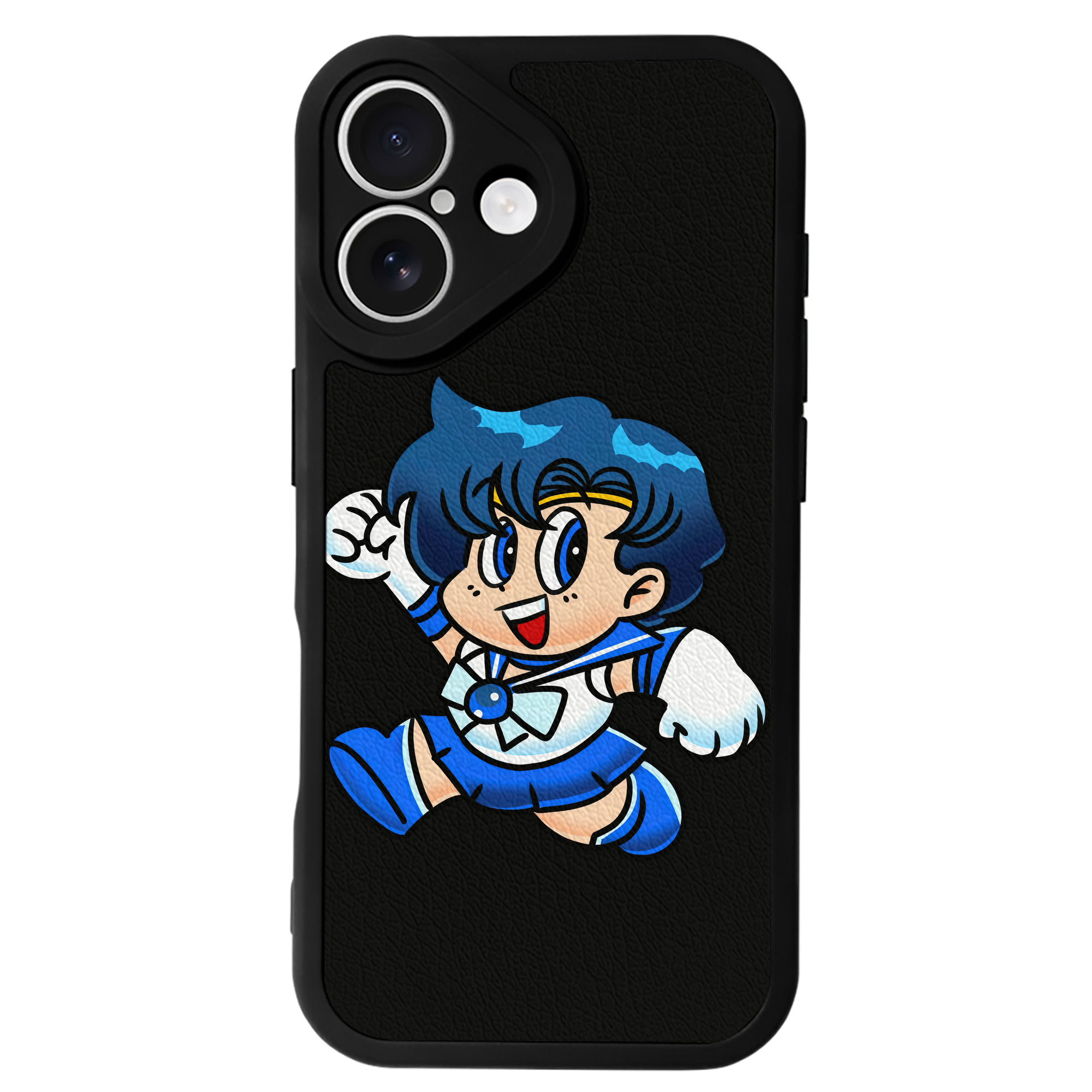 （画像用） 美少女戦士セーラームーン 水野 亜美 みずの あみ Sailor Moon Mizuno Ami 【iPhone 16シリーズ対応】シリコンスマホケース（レザー調） 材質：シリコン